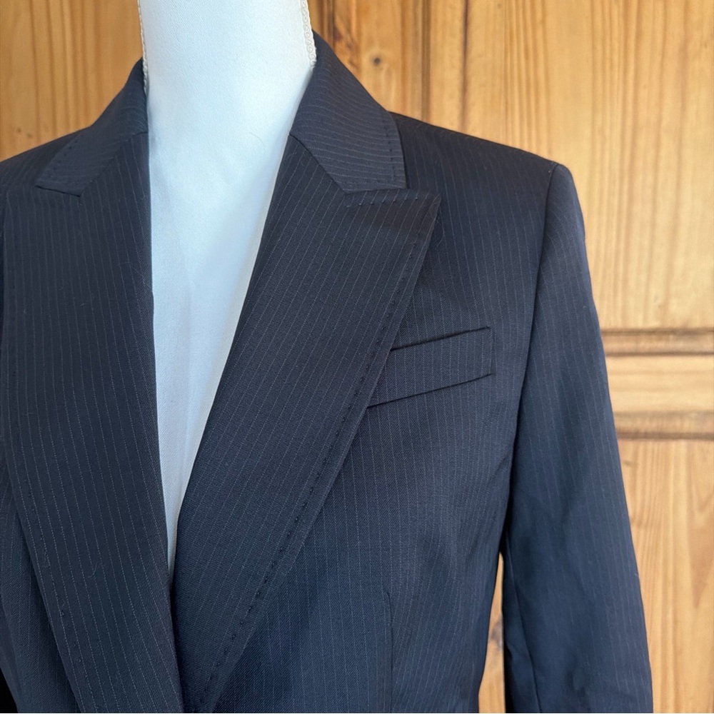 Talbots Black Pinstripe Single-Button Blazer - image 3
